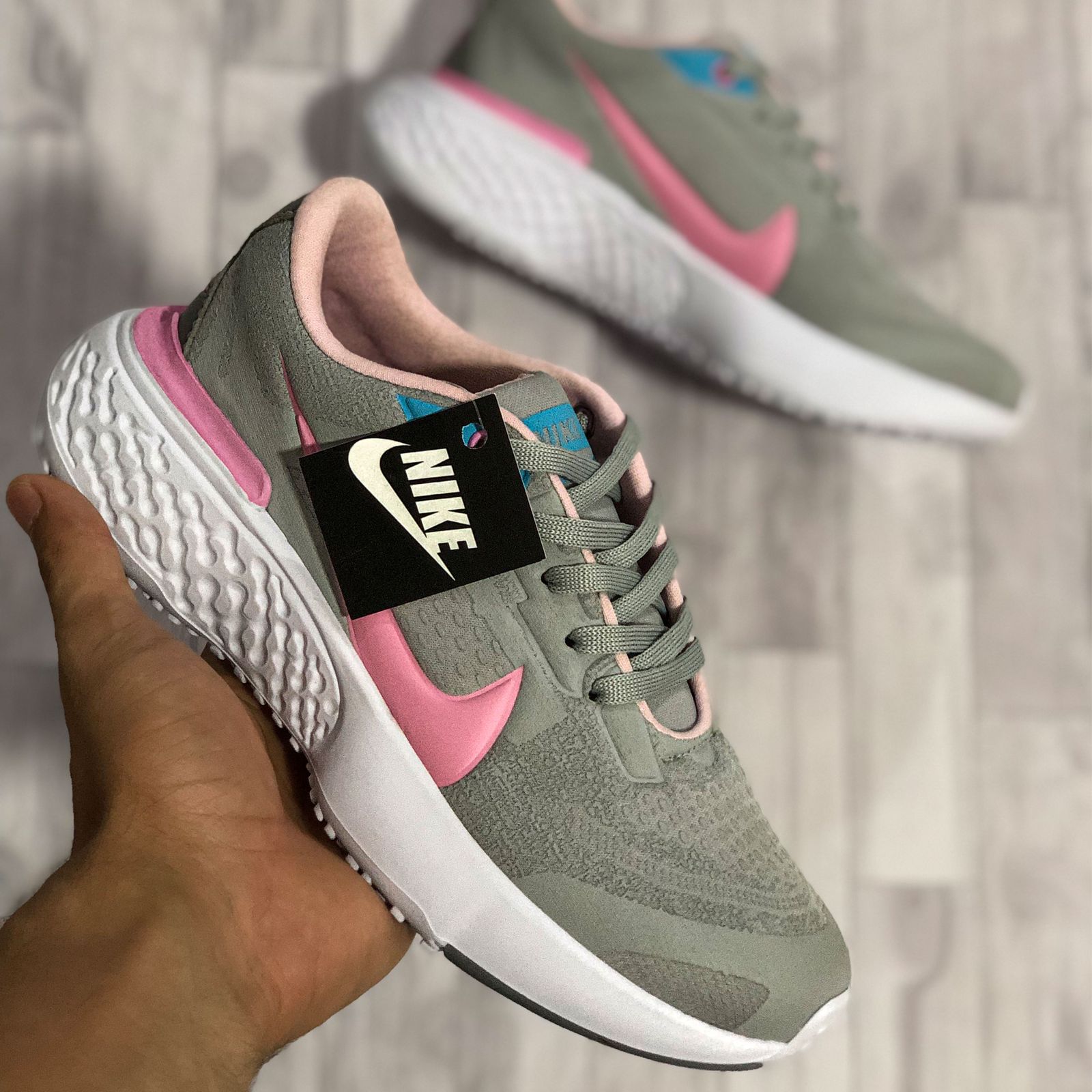 TENIS MUJER N1KE AIR MAX GRIS X ROSADO SUN SPORT